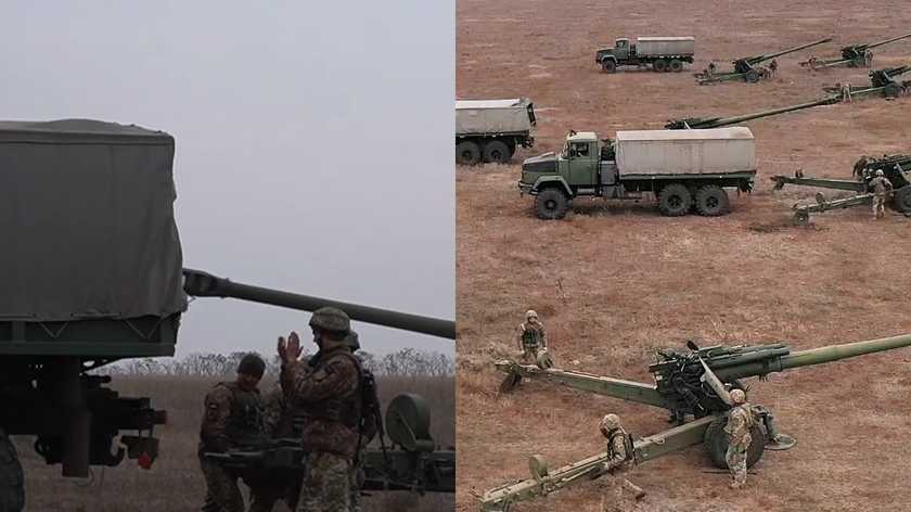 На Херсонщині військові провели тренування важкої артилерії, - ВІДЕО